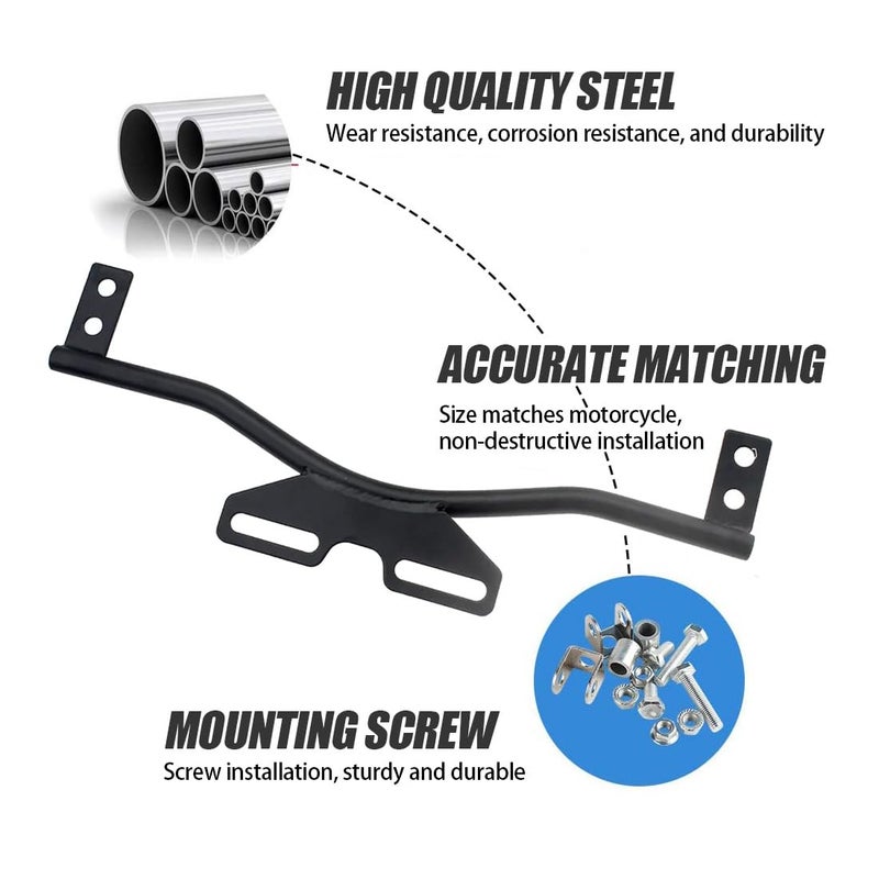 SKTYANTS Motorcycle Light Bracket Bar Driving Spot Fog Passing Turn Signal Light Bracket bar Compatible with Dyna Super Glide Road Honda Suzuki Yamaha Kawasaki(Black) - Image 3